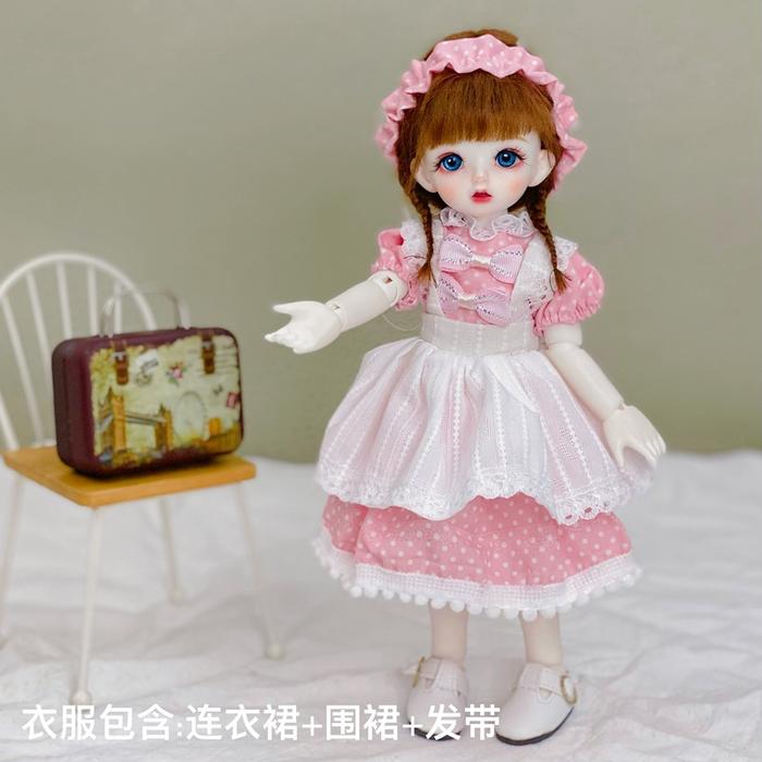 1/6 Bjd Accessories Doll Clothes Cartoon Strawberry Jk Uniform Dress 28cm Baby Doll Fashion Dress Up