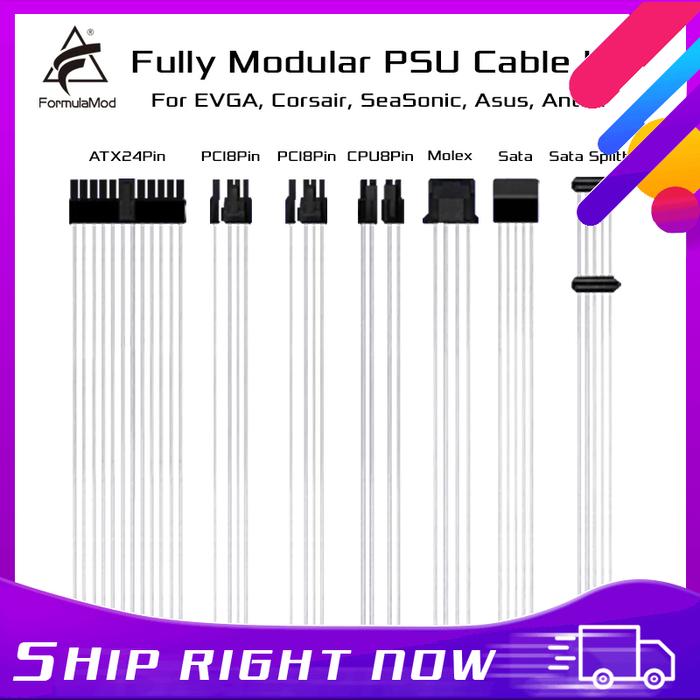 FormulaMod Fm-DYXZ, Fully Modular PSU Cable Kit, 18AWG Silver Plated,