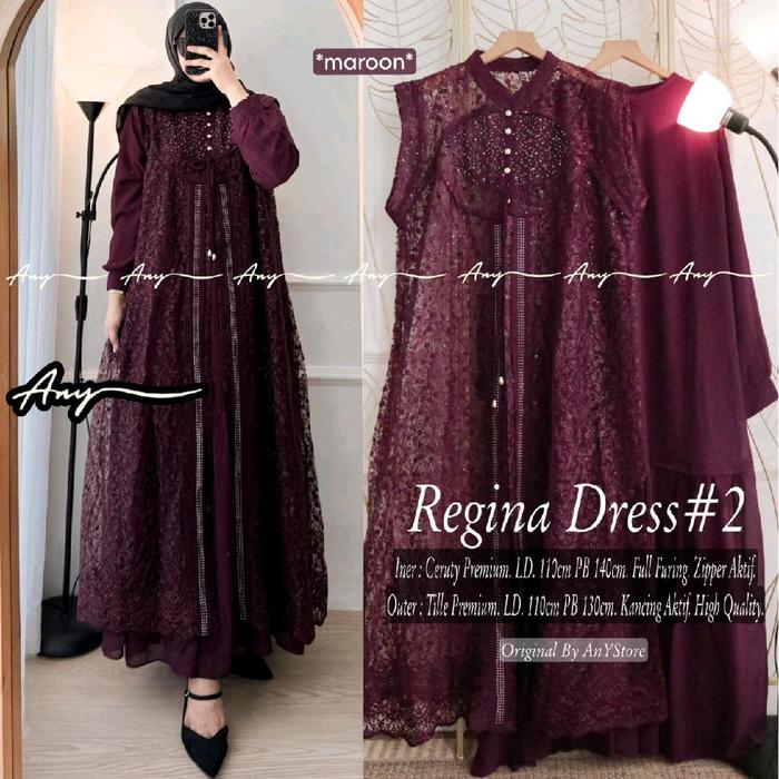 Arumi Riela Regina #2 Yesika Set Dress setelan outer tille premium dan inner ceruty premium outfit b