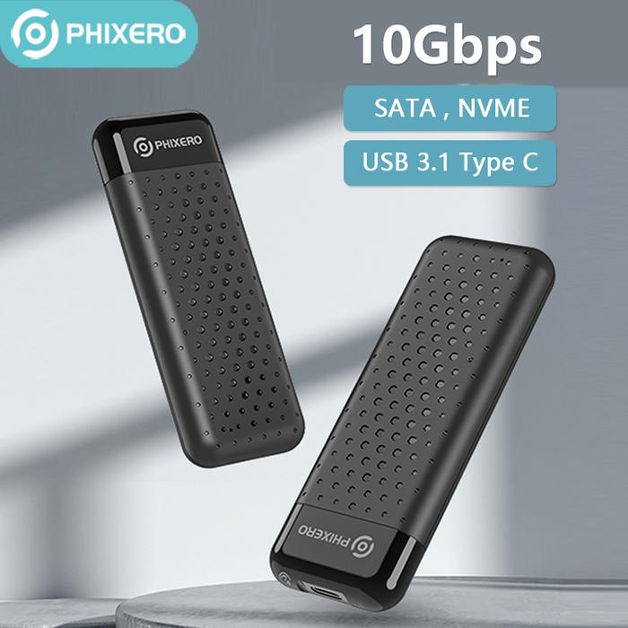 PHIXERO M2 NVME HD Case SATA SSD Enclosure External Hard Drive