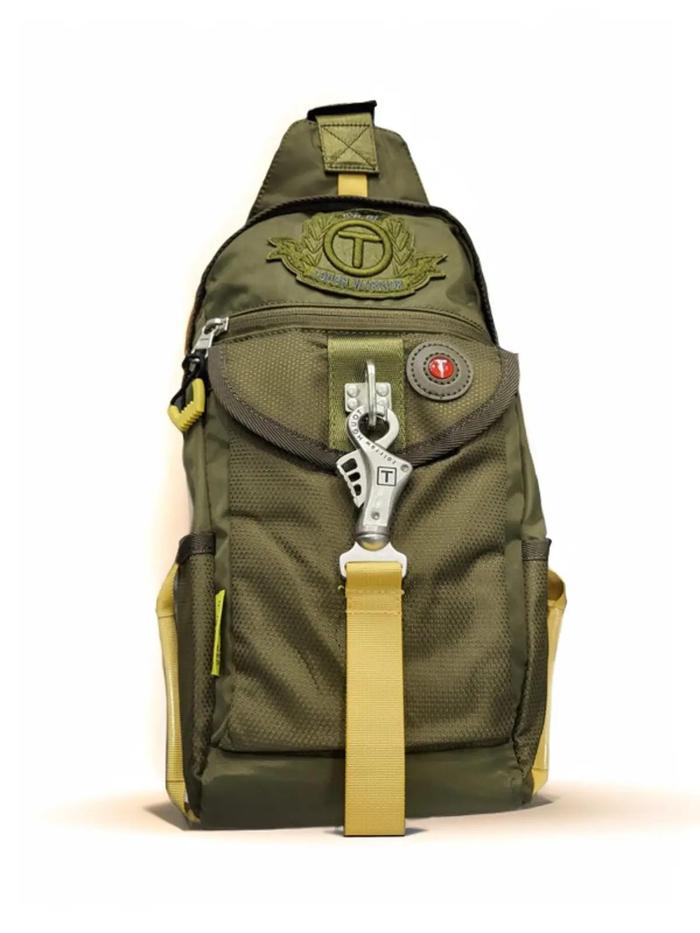 T Sling Bag Pria Waterproof Tough 6455 Selempang Hitam Ideal untuk Naik Motor Bersepeda Bawa Barang 