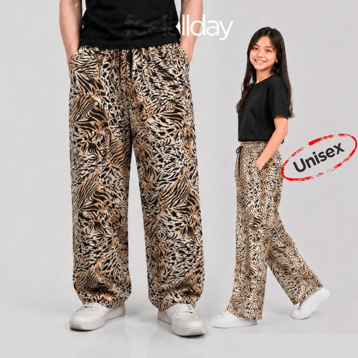 Celana Kulot Unisex Motif Leopard / Celana Harian Rayon Premium / kulot motif macan Loose Nyaman San