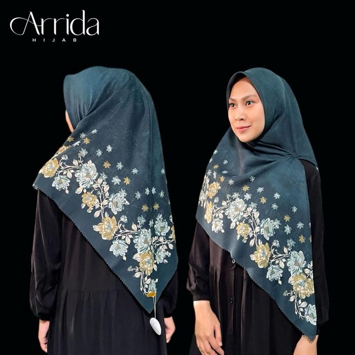 Segiempat Voal Motif Syar’i Seri Emerald Green dan Hijau Botol 130x130 ( FREE POUCH ) / Voal Motif S