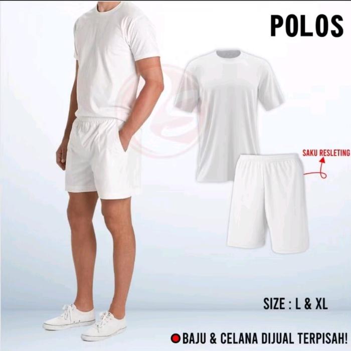 Baju Putih Celana Pendek Putih Kaos Polos Celana Polos Putih Tes Akademi Polisi Setelan Pria Tebal