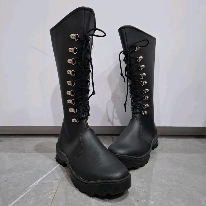 Sepatu Mayoret Cowo Terbaru Hitam Tali Depan Boots Shoes Pria/Sepatu Mayoret Terbaru/Sepatu Mayoret