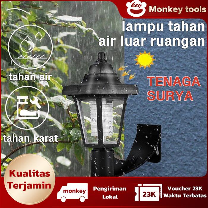 MONKEY Lampu Dinding Tenaga Surya Hexagon Tahan Air- Lampu Taman Outdoor LED Hemat Listrik dengan 3 