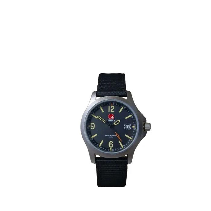 Jam Tangan Analog Wanita Swiss Army AM 7837 AM7837 Strap Nylon Black Watches Quartz