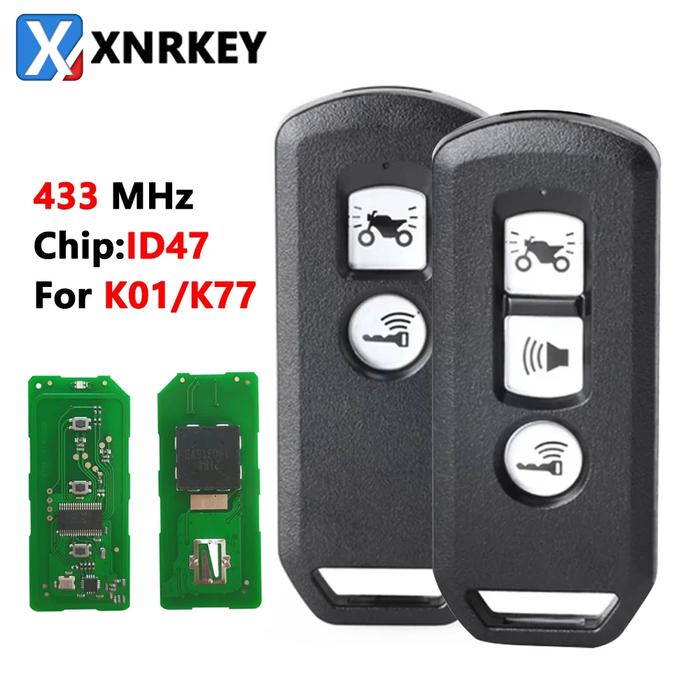 Xrrkey 2/3B Kunci Jarak Jauh Pintar ID47 Chip 433Mhz untuk Honda