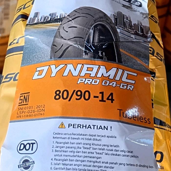 Ban Motor Ascendo Dynamic 80/90-14 Tubeless Matic Mio Beat Vario Scooter