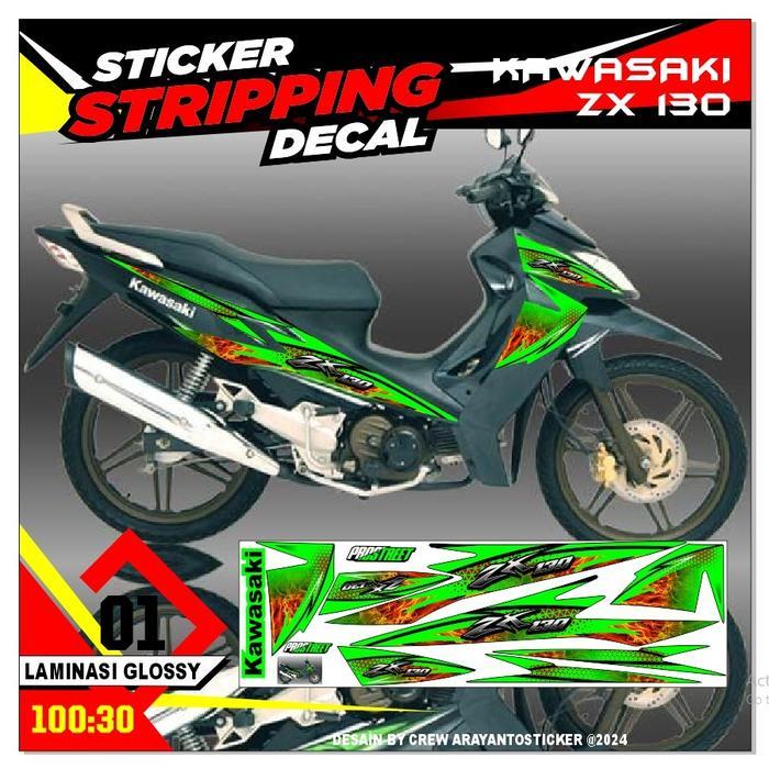 Stiker Striping Decal kawasaki ZX-130 Variasi ARS01 Thailook (Semua Ready Bisa COD)