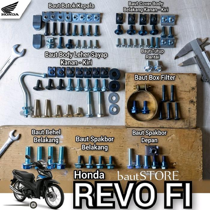 Honda Baut Fullset Revo FI - Set Baut Motor Lengkap untuk Revo FI - BautSTORE Motorcycle