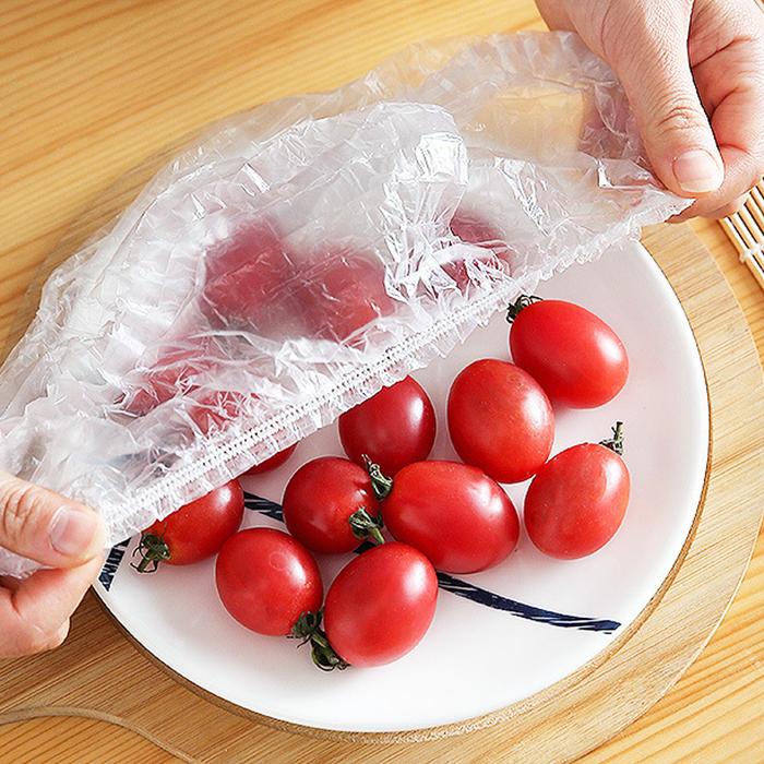 100pcs Disposable Food Cover Plastic Wrap Elastic Food Lids For Fruit