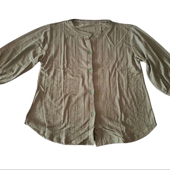 baju atasan key cizi lengan 3/4 bahan knit Wanita Basic