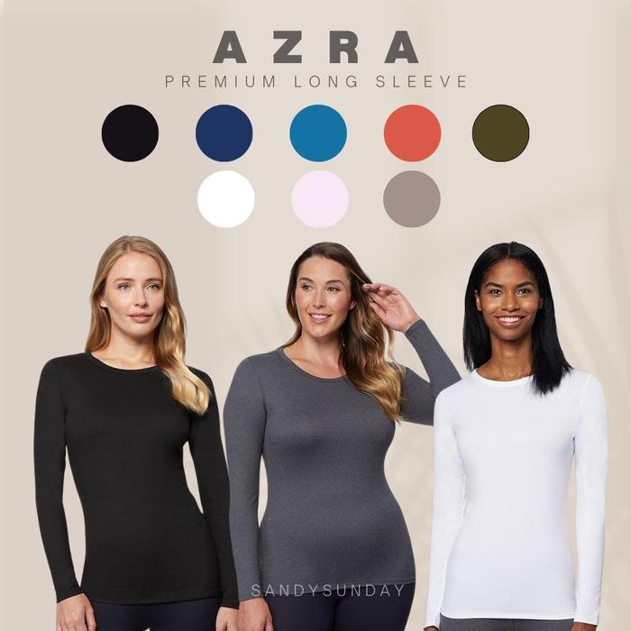 AZRA SANDYSUNDAY | Kaos Lengan Panjang Wanita Leher O-Neck Manset Hijab Tanpa Kerah Long Sleeve Tee