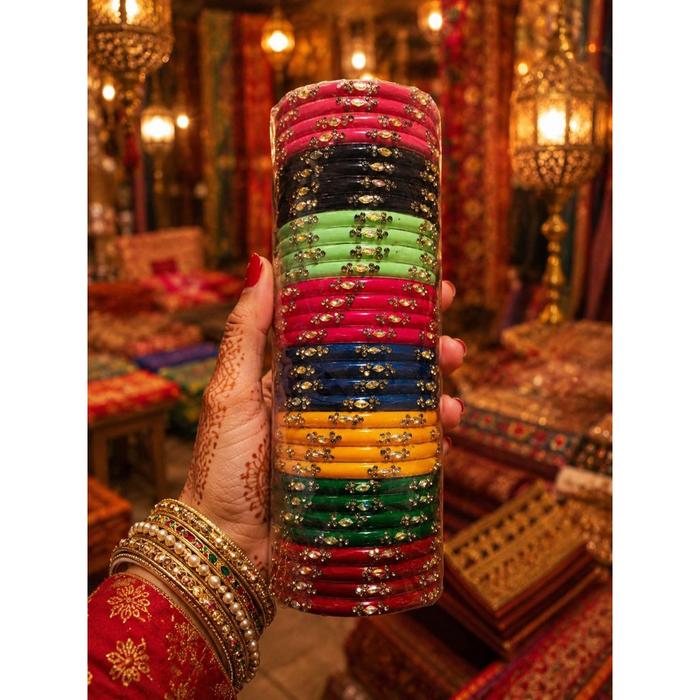 GELANG INDIA KACA BANGLE BANGLES PARTY INDIAN FULL COLOUR WARNA WARNI