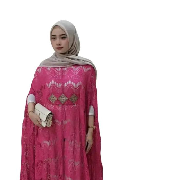 GAMIS BRUKAT KALONG PINK FANTA KAFTAN BRUKAT KALONG PINK FANTA