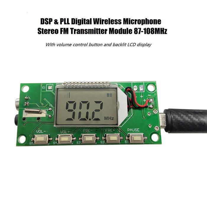 DSP & PLL Digital Wireless Microphone Stereo FM Transmitter Module