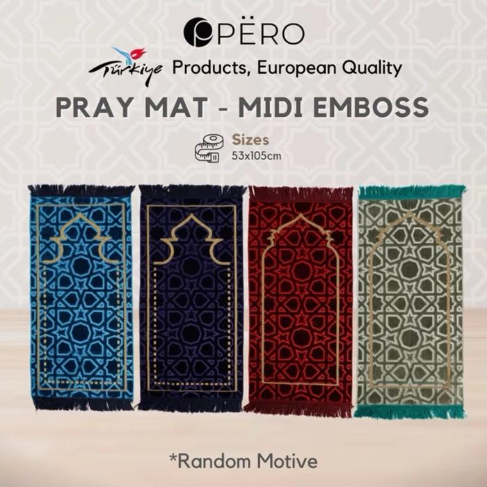 (Exclusive Koko Panci) Pero Sajadah Premium Tebal Turki Mix motif midi emboss