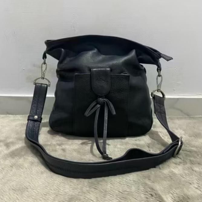 Sling bag abu tua kulit asli dr bampo preloved