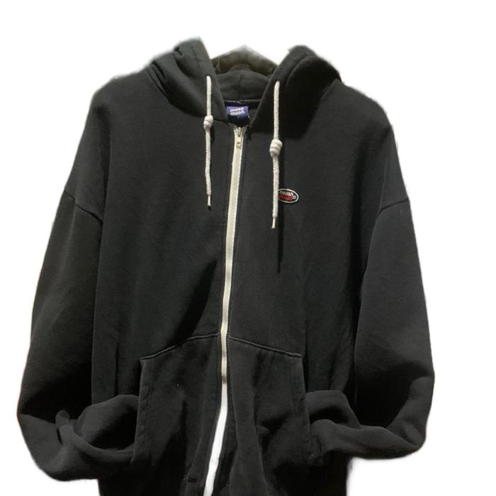 Jaket Hoodie Muah Muah Hitam pekat Original Fleece Tebal Unisex Basic