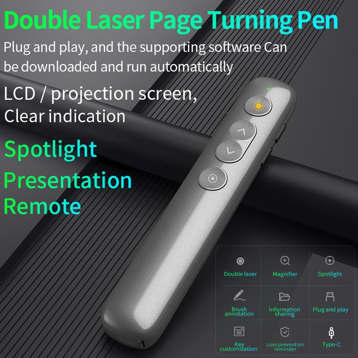 Double Laser Pointer Pen RF Wireless Presenter Remote Control