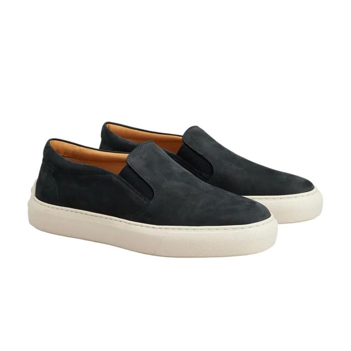 Sepatu pria slip on tods nubuc leather blue original with box