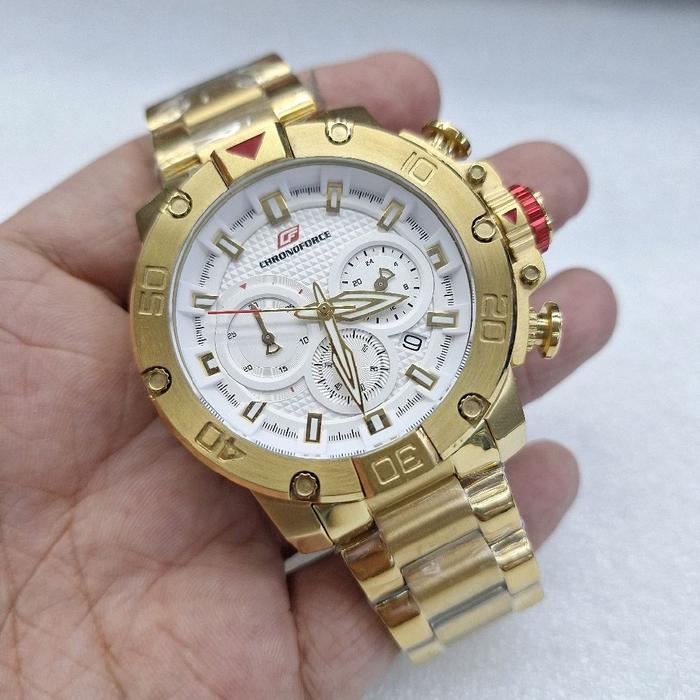 Chronoforce 5257G jam tangan pria stainless steel chronograph watches