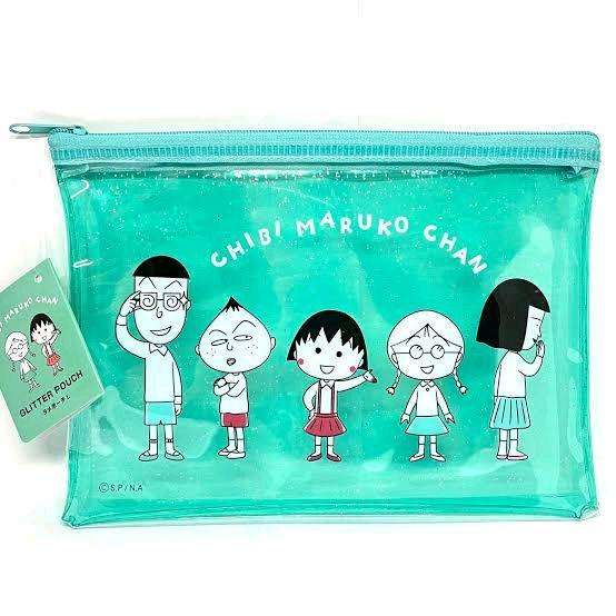 Flat Pouch Chibi Maruko Chan Case Organizer Glitter Pouch
