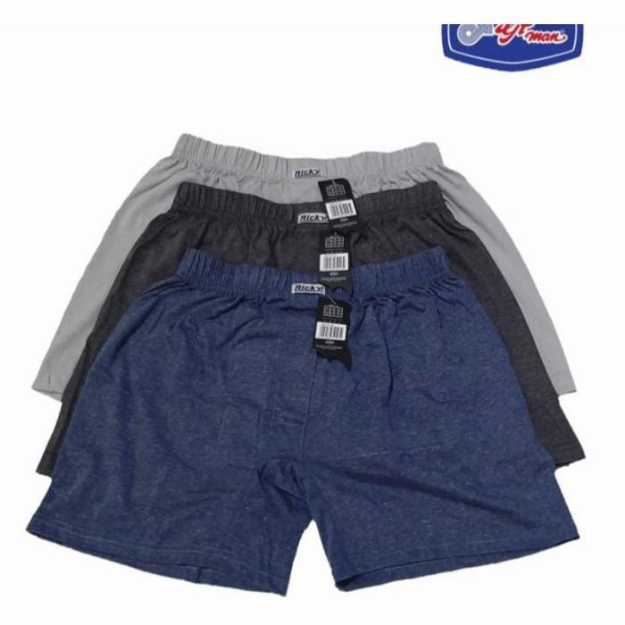 Celana Boxer Pria Ricky - RCS-01- 1Pcs -Celana Pendek / Celana Santai