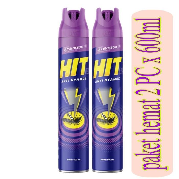 HIT ANTI NYAMUK SPRAY 600ML (PAKET HEMAT ISI 2)