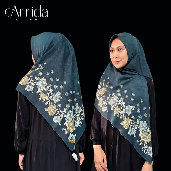 Segiempat Voal Motif Syar’I Seri Emerald Green Dan Hijau Botol 130X130 ( Free Pouch ) / Voal Motif S