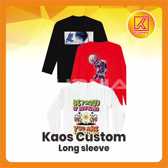 Custom Kaos KOZE Longsleeve Comfort Sablon DTF Bebas Desain Full Color