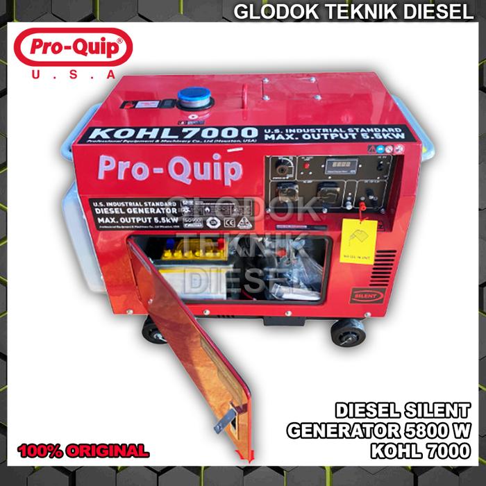 Proquip Genset Diesel Silent 5800 5000 Watt Kohl 7000 Kohl7000 Generator Solar AVR Original Terbaik