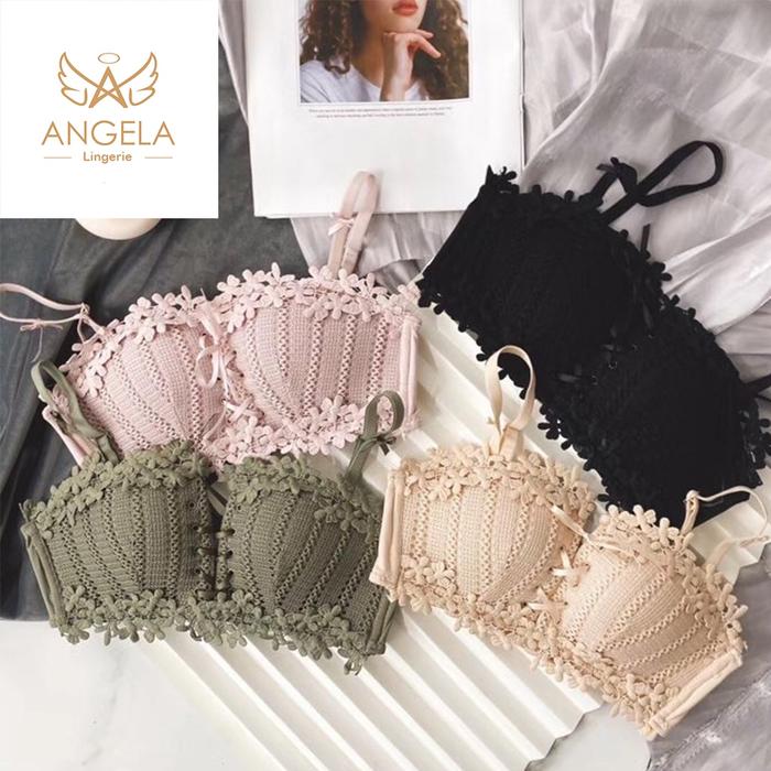 ANGELA PREMIUM JAPAN Selena Bra BH Push Up Set Tanpa Kawat Celana Dalam Wanita Bikini Sport Beha Lin