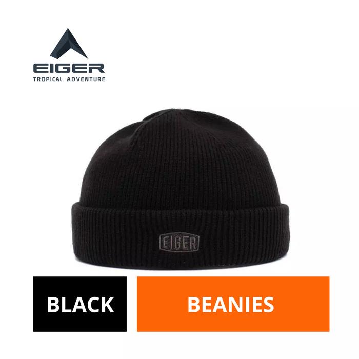 [BISA COD] Kupluk Pria Eiger Original Hitam Katun Verdant Beanies Short Outdoor