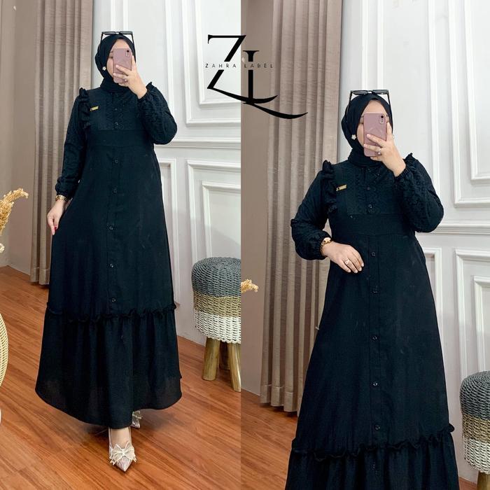 Geka Collection - Gamis Danisa Gamis Anggun Dress Airflow Kancing Muslim- Gamis Lebaran -Gamis Konda
