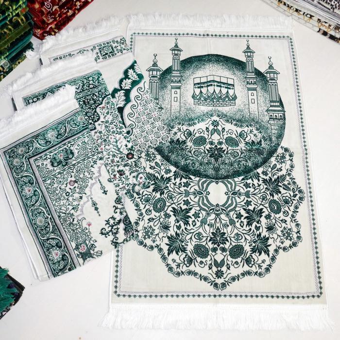 SAJADAH TURKEY PUTIH SEMI KARPET SAJADAH RAUDOH TERBARU SAJADAH SAFATEX UK 70×110