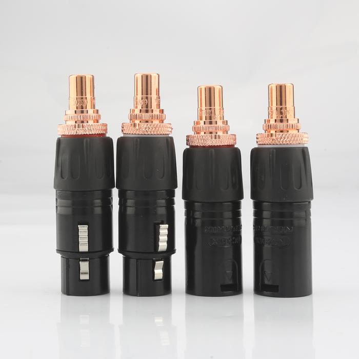 2Pcs NEUTRIK XLR Male to RCA Female Socket Adapter Plated Gold RCA /