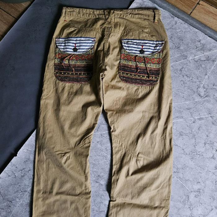 Longpants dominate handcraft jeans motif sulam vintage japan brand unisex