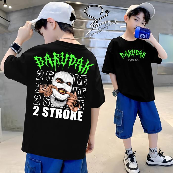 T-Shirt Anak KAOS  BARUDAK 2 STROKE Original XHK RACER High Premium Quality Unisex Free Sticker