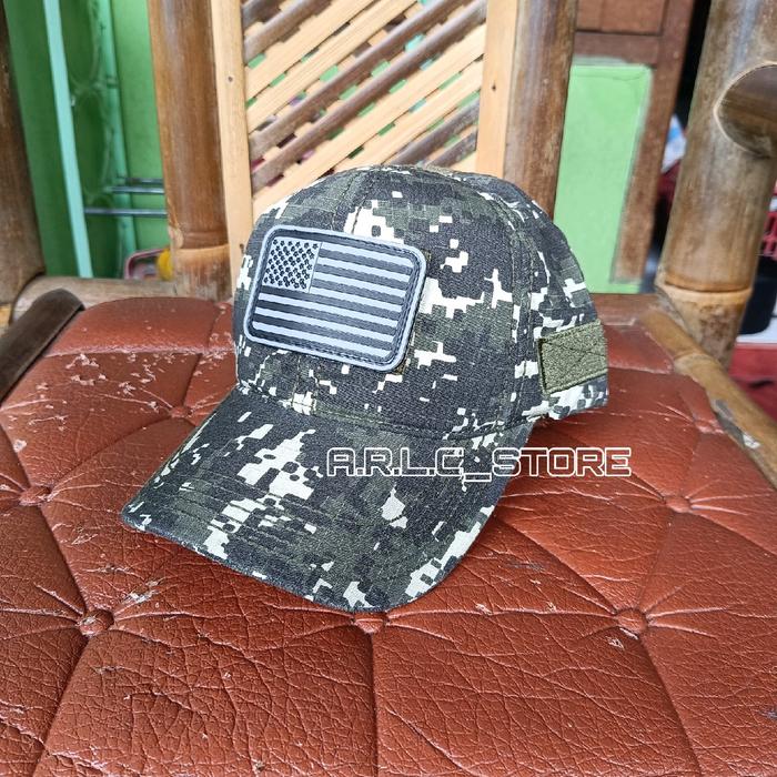 topi tactical loreng accupat plus logo usa abu full ripstop cotton bdu baseball caps velcro army