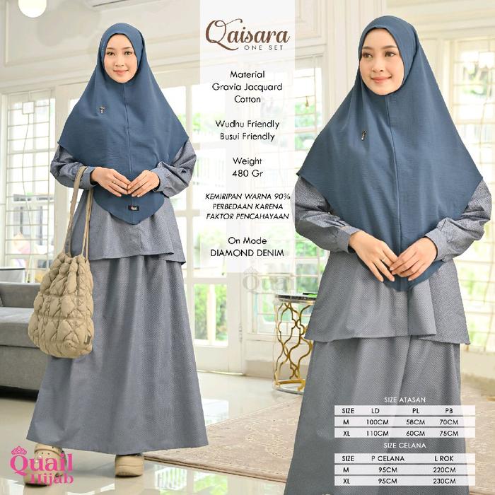 Qaisara One Set ori Quail Hijab / Setelan Rok
