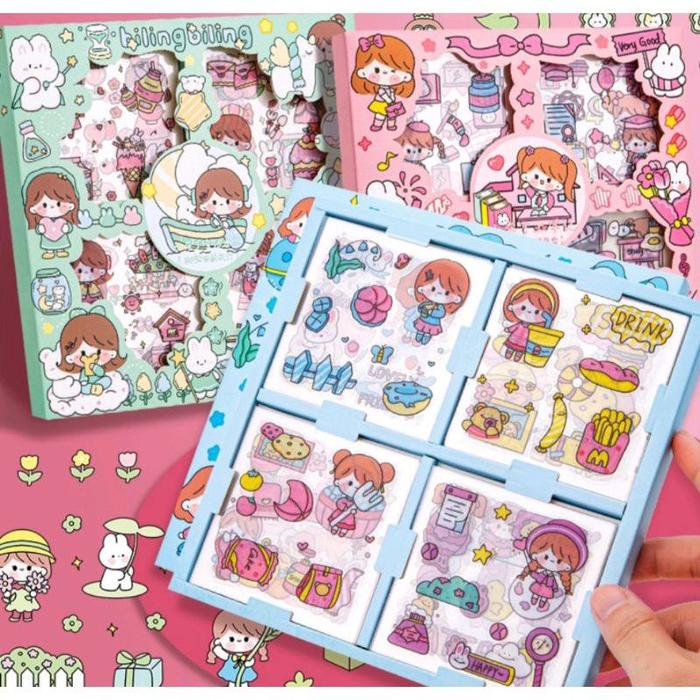 Stiker Momo Transparan Karakter Kartun Lucu (Xsemplar)