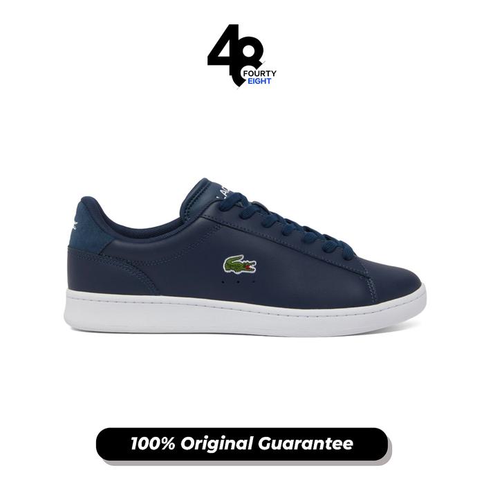 Sepatu Sneakers Pria Lacoste Leather Navy (748SMA0011092) Original