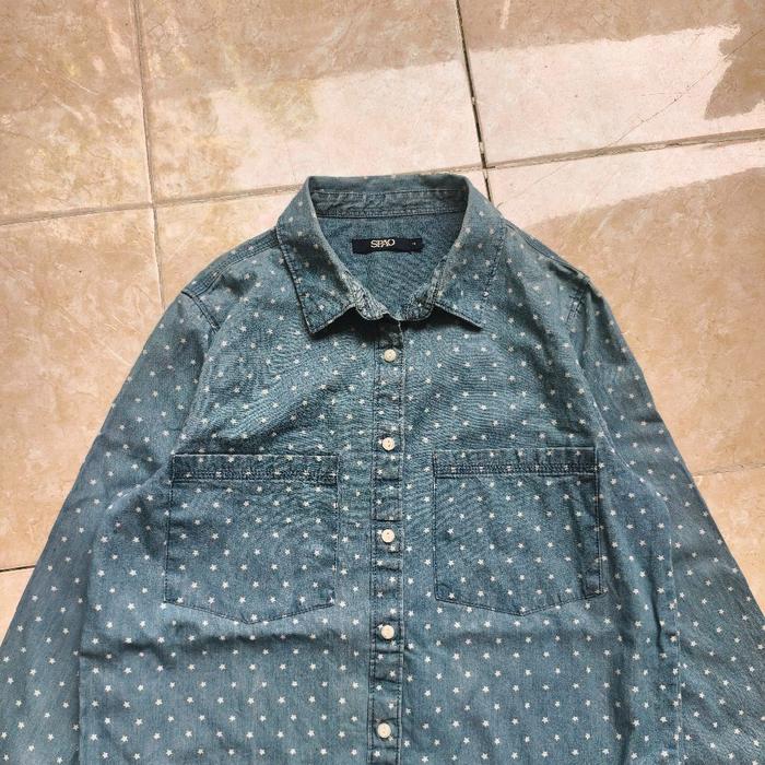 Spao Kemeja Panjang Denim Double Pocket