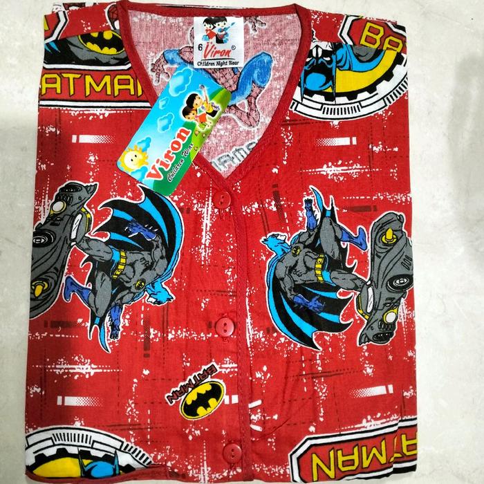 Baju Tidur Anak Cowok Katun Dingin Viron Piyama Katun Adem Size 1-16