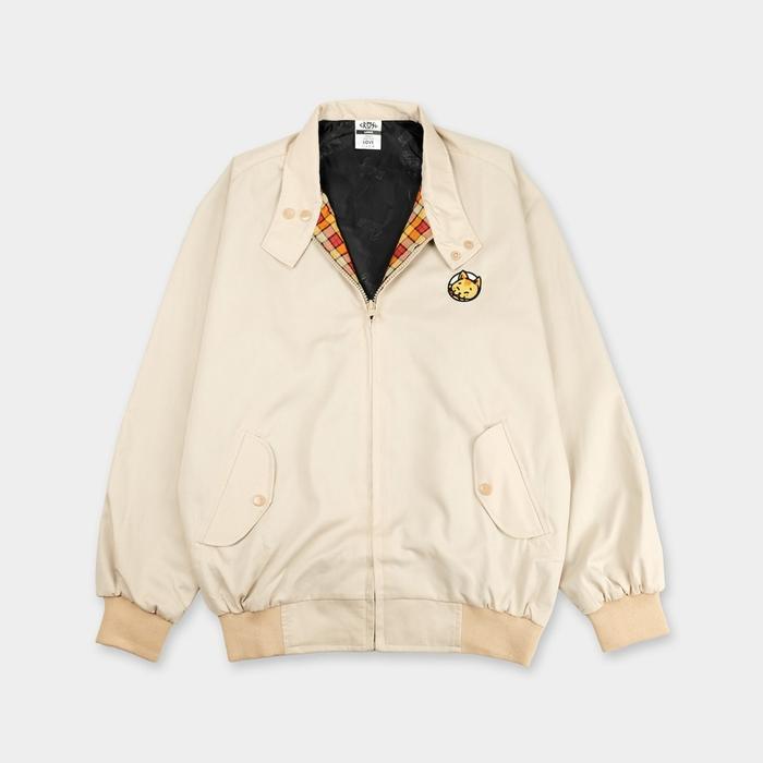 Crsl Chilo Adopter Jacket Cream Harrington Jacket Jaket Casual Jaket Motor Jaket Vintage Pria Wanita