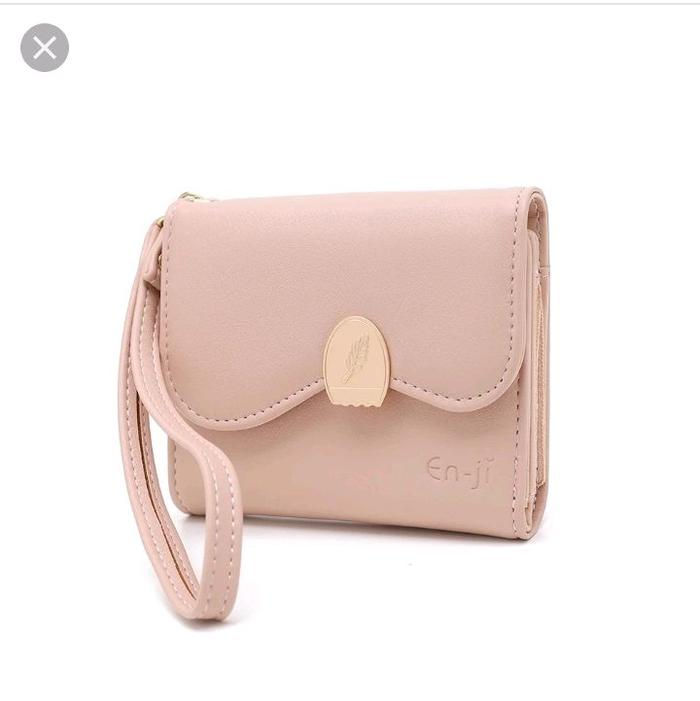 Enji Dompet Wanita Kartu dengan Tali Tangan Warna Pink