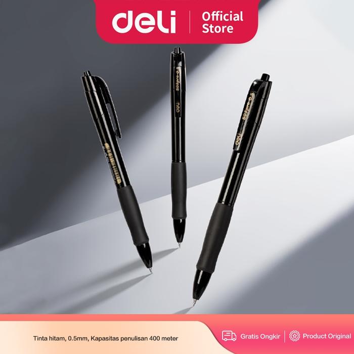 Deli Pulpen Gel / Gel Pen ST Tip Black S08Pro-ST