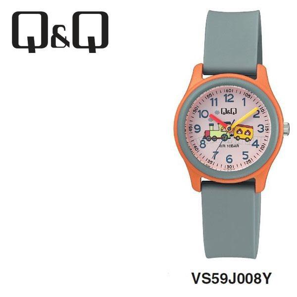 Q&Q Original Jam Tangan Anak VS59 VS59J Analog Water Resist 10 BAR Tali Karet Stainless Steel Back M